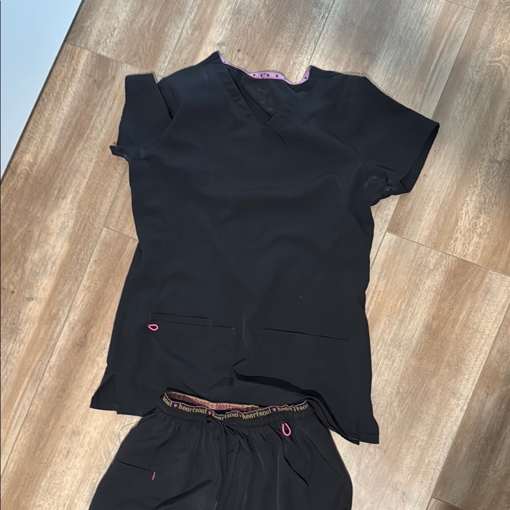 HeartSoul Black Scrub Set